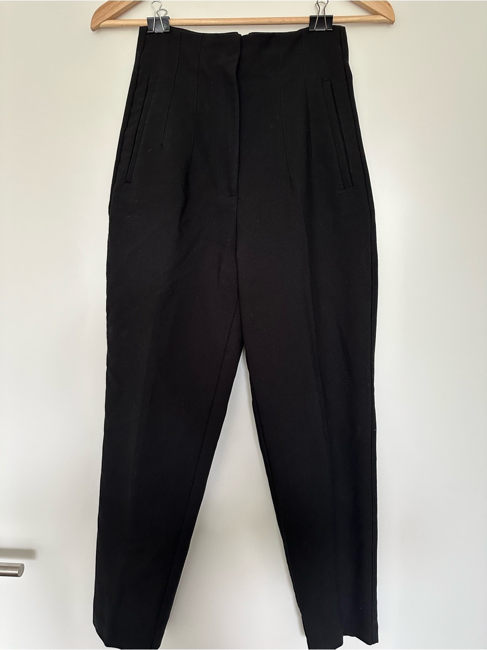 Zara Classic High-Waist Black Trousers